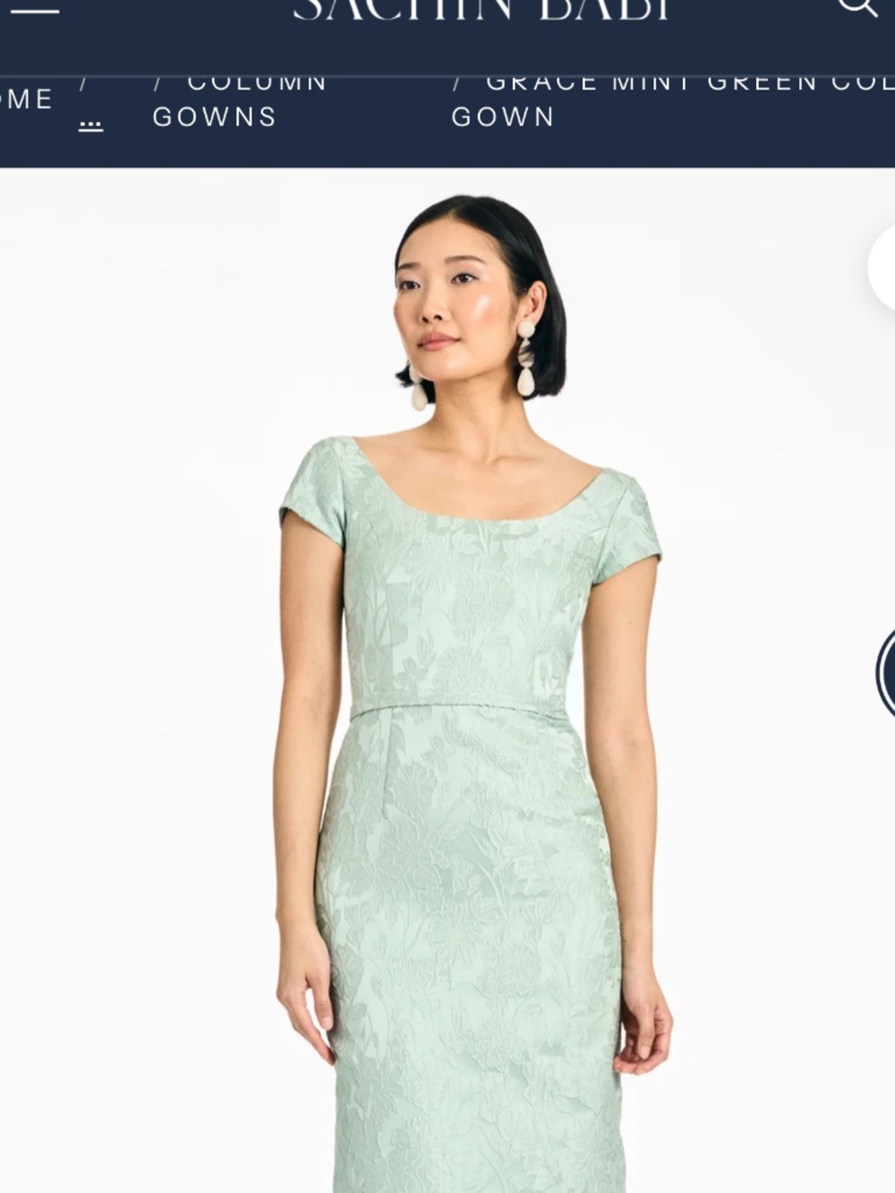 Sachin and Babi Grace Dress Celadon